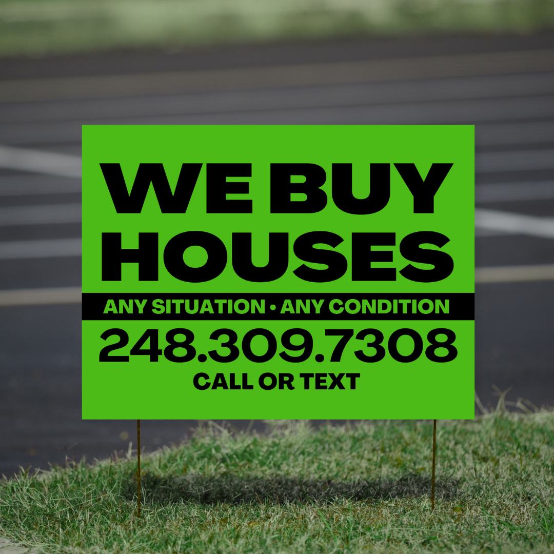 We Buy Houses / Black Text / Personalized - Yard Signs