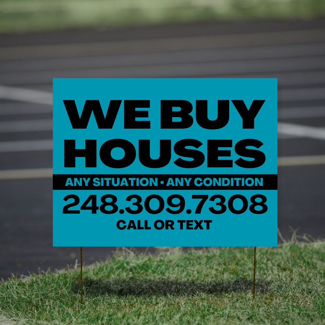 We Buy Houses / Black Text / Personalized - Yard Signs