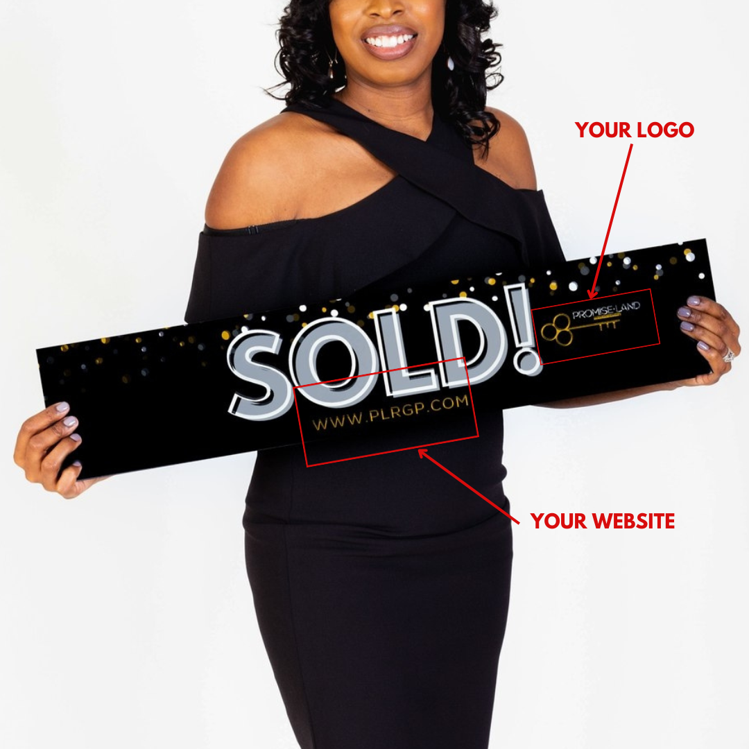 SOLD / Black & Gold - Testimonial Prop™ / 6 X 30